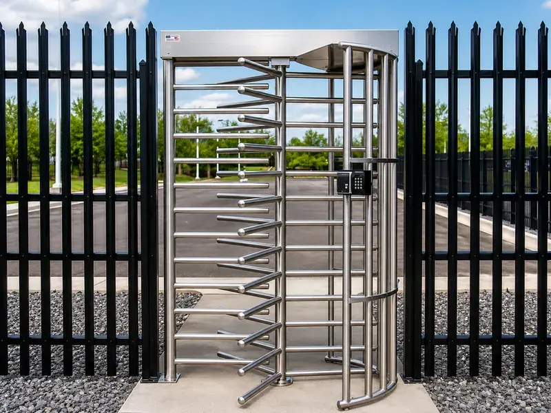 Alvarado MST Perimeter full-height turnstile installation